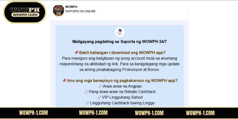 Suporta sa Customer at Komunidad WOWPH